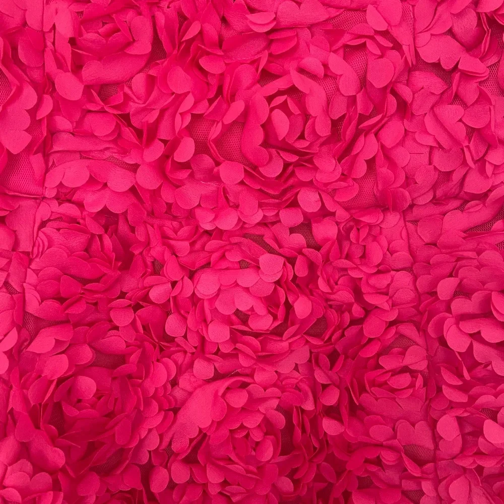 BCBG Strapless 3D Floral Dress - Hot Pink - Picture 7 of 9